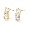 Brass Micro Pave Clear Cubic Zirconia Stud Earring Findings ZIRC-K087-16G-1