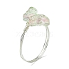 4Pcs 4 Colors Glass Butterfly Finger Rings RJEW-JR00826-02-4