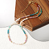 Bohemian Style Faceted Round Natural Mixed Stone Beaded Collar Necklaces UC9178-1