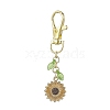 Sunflower Alloy Enamel Pendant Decorations HJEW-JM01757-1