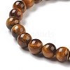 Natural Tiger Eye & Synthetic Hematite Stretch Bracelet BJEW-M236-01O-4