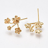 Brass Stud Earring Findings KK-S350-427-2