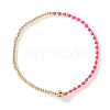 Glass Seed Beads & CCB Beads Stretch Bracelets TB4137-49-1