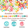 400Pcs 2 Styles Plating Eco-Friendly Poly Styrene Acrylic Beads OACR-PA0001-68-2