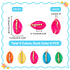 30Pcs 5 Colors Spray Painted Natural Cowrie Shell Pendants SSHEL-GA0001-15-3