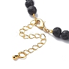 Natural Lava Rock & Gemstone Heart Beaded Necklace NJEW-JN03996-5