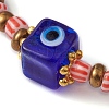 Evil Eye Lampwork & Glass Seed Beaded Stretch Bracelet BJEW-JB09528-4
