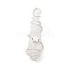 Electroplated Natural Quartz Crystal Dyed Copper Wire Wrapped Pendants PALLOY-JF02327-01-3
