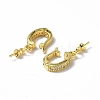 Brass Crystal Rhinestone Fold Over Clasps KK-P223-29G-3