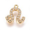 Golden Plated Brass Micro Pave Cubic Zirconia Charms ZIRC-L075-51L-1