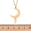 304 Stainless Steel Melting Moon Pendant Cable Chain Necklaces for Men Women NJEW-K308-01C-G-5