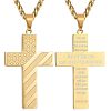 American Flag Bible Cross 304 Stainless Steel Pendant Necklaces for Men FS-WGFCD71-16-1