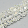 AB Color Plated Transparent Glass Beads Strands X-EGLA-R108-8mm-A06-1