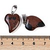 Natural Mahogany Obsidian Heart Pendants G-H073-03P-12-3