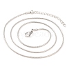 Non-Tarnish 304 Stainless Steel Round Snake Chain Necklaces for Women NJEW-G140-06B-P-2