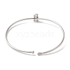 Rack Plating Brass Micro Pave Clear Cubic Zirconia Letter Open Cuff Bangles BJEW-A018-01P-R-3