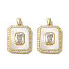 Brass Micro Pave Clear Cubic Zirconia Pendants KK-I708-02D-G-1