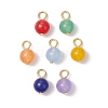 Natural Dyed Malaysia Jade Round Charms PALLOY-JF03358-01-1