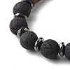 Natural Coconut Rondelle Beads Stretch Bracelets Set for Men Women BJEW-JB06771-8