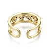 Brass Micro Pave Cubic Zirconia Cuff Rings X-RJEW-S044-086-NF-4