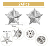 SUPERFINDINGS 24Pcs Pentagram Alloy Brooch JEWB-FH0001-25P-2