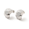 Hexagon Brass Stud Earrings EJEW-P254-03P-1