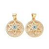 Brass Micro Pave Cubic Zirconia Pendants ZIRC-P106-54G-2