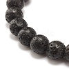 Natural Lava Rock & Tibetan DZi Mala Bead Bracelet BJEW-JB07468-02-5