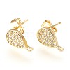 Brass Stud Earring Findings KK-P156-28G-NR-1