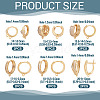 12Pcs 6 Styles Brass Micro Pave Cubic Zirconia Hoop Earring Finding KK-TA0002-57-4
