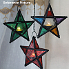 Pentagonal Star Embossed Glass Candle Holder AJEW-NH0001-03A-2