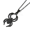 Halloween Series 202 Stainless Steel Cable Chain Spider Pendant Necklaces NJEW-S005-01B-G-1