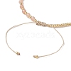 3mm Round Faceted Natural Sunstone & Seed Beads Braided Bead Bracelets BJEW-JB10594-02-4