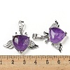 Natural Amethyst with Clear Cubic Zirconia Pendants G-G133-02P-22-3