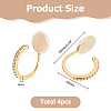 2 Pairs Brass Clip-on Earrings EJEW-HS0001-20G-2