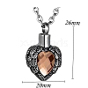 Heart Titanium Steel Urn Ashes  Pendant Necklace PW-WG79058-01-2