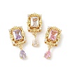 Brass Micro Pave Cubic Zirconia Beads KK-Z139-03G-1