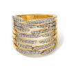 Rack Plating Brass Micro Pave Cubic Zirconia Adjustable Finger Rings for Women RJEW-C114-16A-G-2