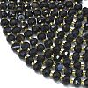 Natural Banded Black Agate Beads Strands G-K389-E51-01-3