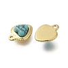 304 Stainless Steel Pave Synthetic Turquoise Charms STAS-U027-09G-05-2