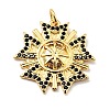 Brass Micro Pave Cubic Zirconia Pendants KK-E015-21G-2