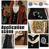 20Pcs Flower Zinc Alloy & Rhinestone & Glass Rivets BUTT-NB0001-84A-6