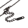 304 Stainless Steel Rectangle Pendant Necklace for Men Women NJEW-P262-13-4