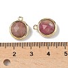 Natural Rhodonite Faceted Flat Round Charms G-U028-03G-12-3
