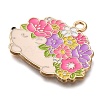 Animal Flower Alloy Enamel Pendants ENAM-Q508-01F-2