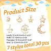 ARRICRAFT Alloy & Brass Cubic Zirconia Charms ZIRC-AR0001-28-2