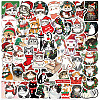 50Pcs Christmas Theme Kitten Cartoon PVC Self-Adhesive Waterproof Stickers PW-WG3E9C9-01-1