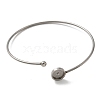 304 Stainless Steel Cuff Blank Bangle Bases with Round Tray STAS-Z088-04B-P-2