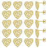 10 Pairs Brass Stud Earrings EJEW-PH0001-52A-1