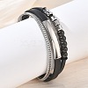 Microfiber Leather Cord Multi-strand Bracelets BJEW-C153-01F-1